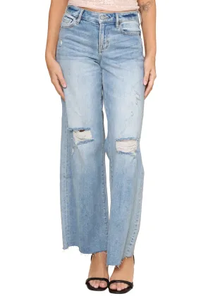 Medium Wash Distressed High Rise