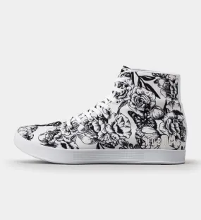 Men's Floral High-Top Canvas Trainer