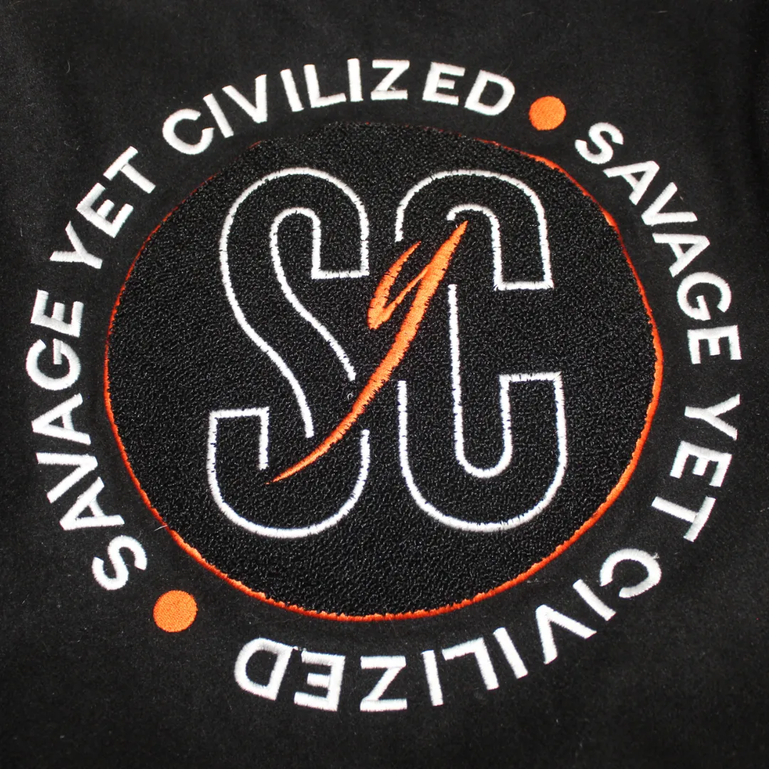 MENS VARSITY JACKET- "ORANGE BLAZE"