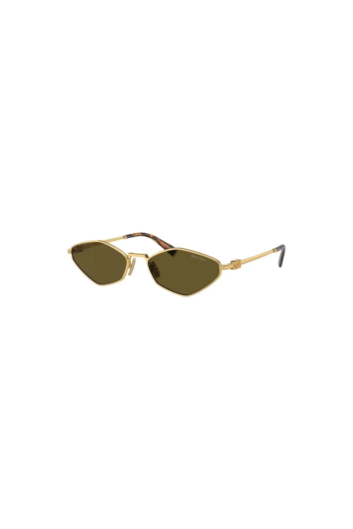 Miu Miu Geometric Wire Framed Sunglasses - Gold