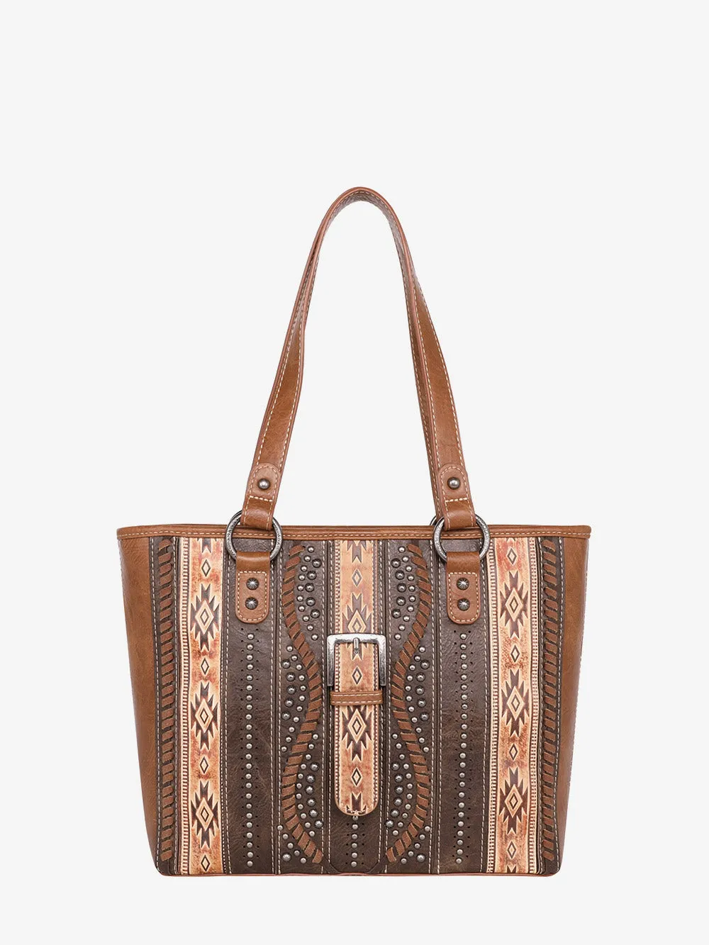 Montana West Embossed Geometric Aztec Handbag Set