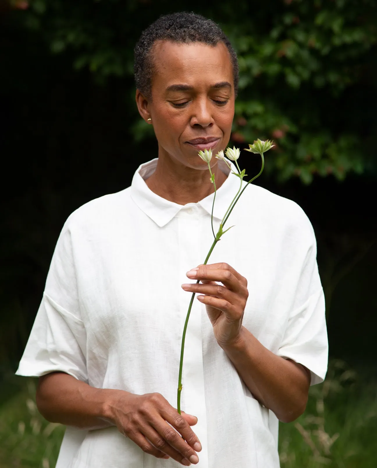 Naomi-May Organic Cotton & Linen Shirt In Off White