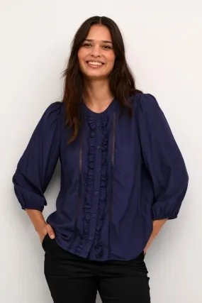 Navy Cotton Blouse