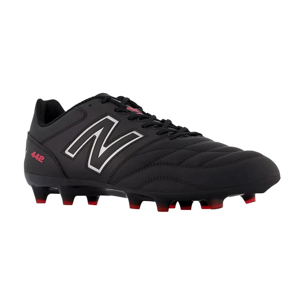 New Balance 442 V2 Team FG D Football Boots (Black/White/Red)