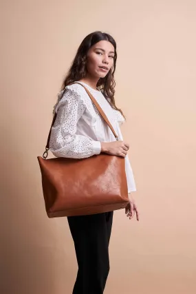 olivia horizontal shopper cognac