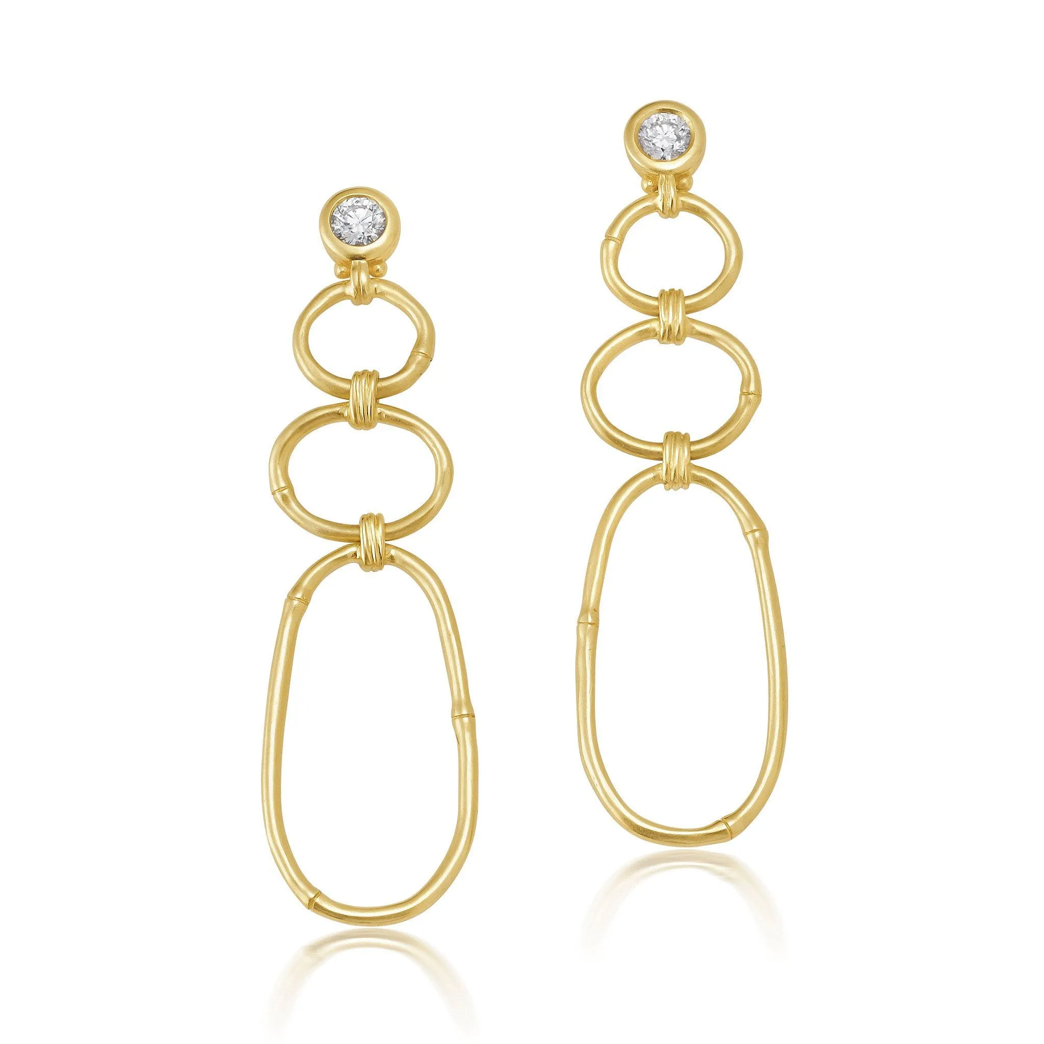 Oval Diamond Rattan Earrings