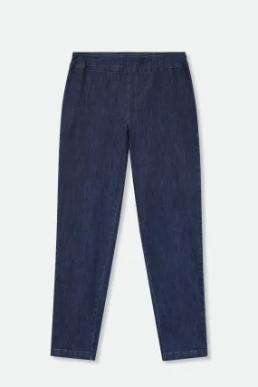 Perth Side-Zip Pull On Pant in Organic Italian Denim Stretch