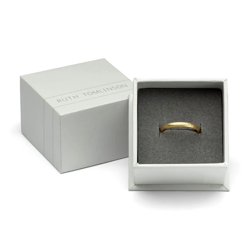 Raw Gold Textured Wedding Band - 3.5mm