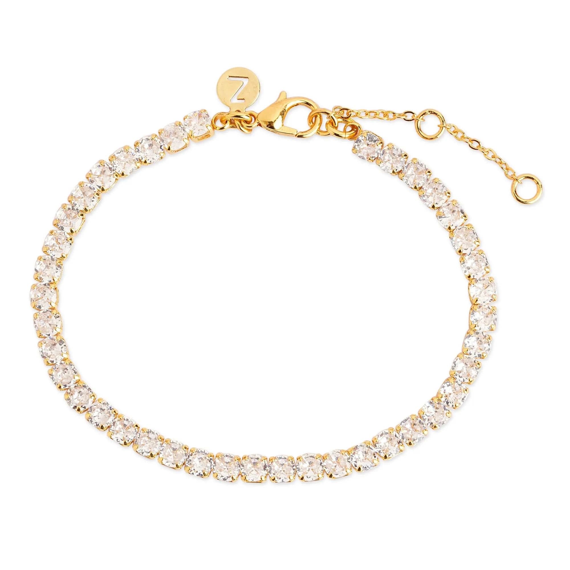 Real Gold Plated Gold Z Sparkle Tennis Bracelet