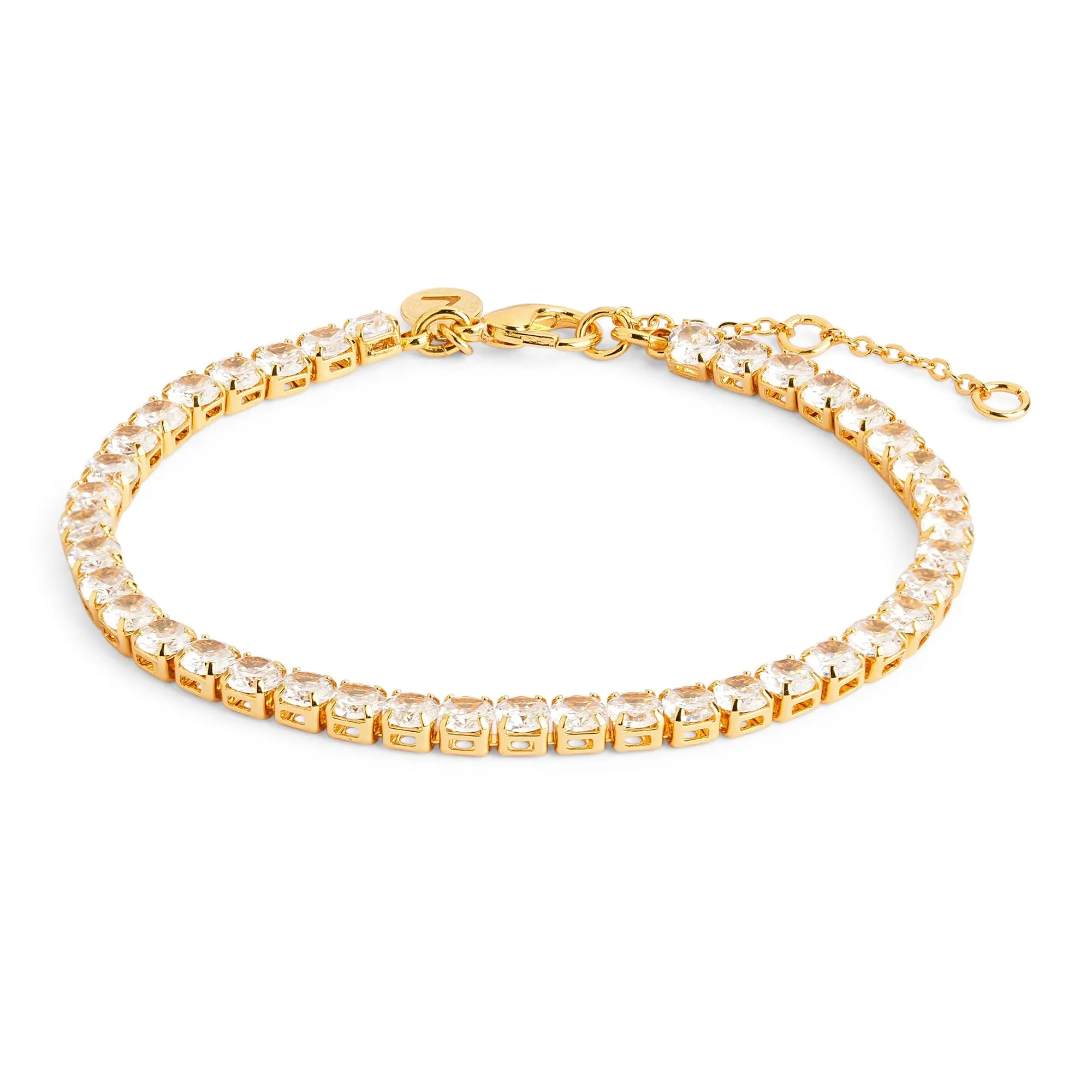 Real Gold Plated Gold Z Sparkle Tennis Bracelet