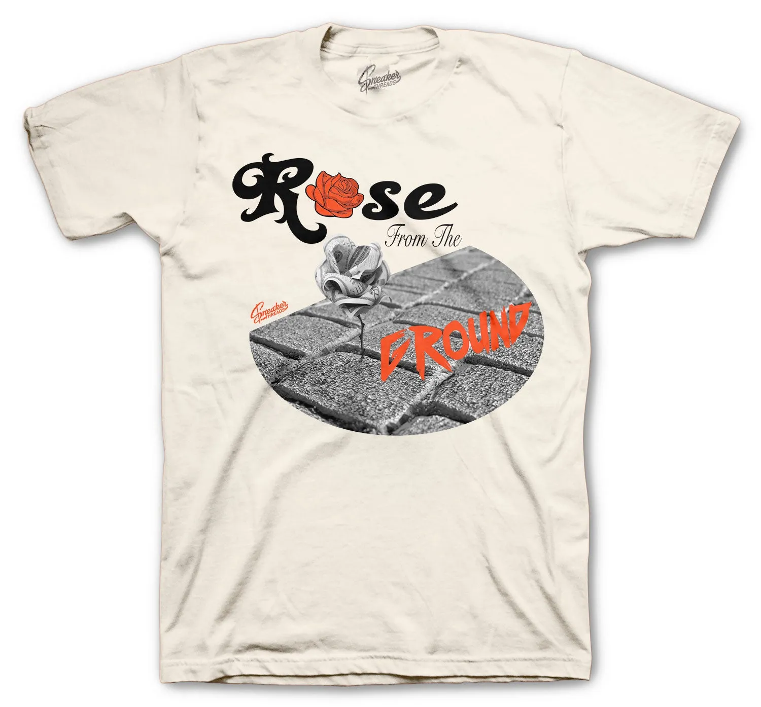 Retro 5 Orange Blaze Shirt - Rose From ground - Natural