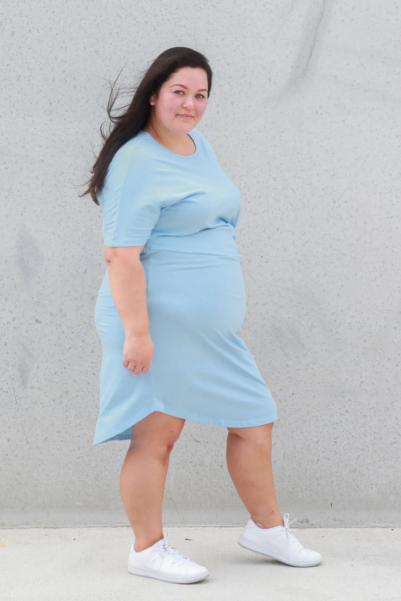 *SADIE SIDE KNOT DRESS BABY BLUE