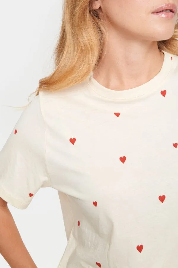 Saint Tropez Heart T-Shirt Red Ivory