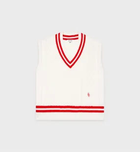 SRC Cableknit Vest - Cream/Red