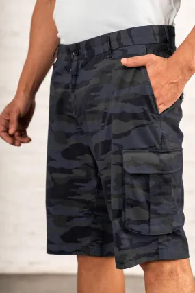 Stretch Navy Camo Cargo Shorts