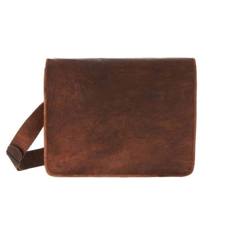 Tan Leather Messenger Bag