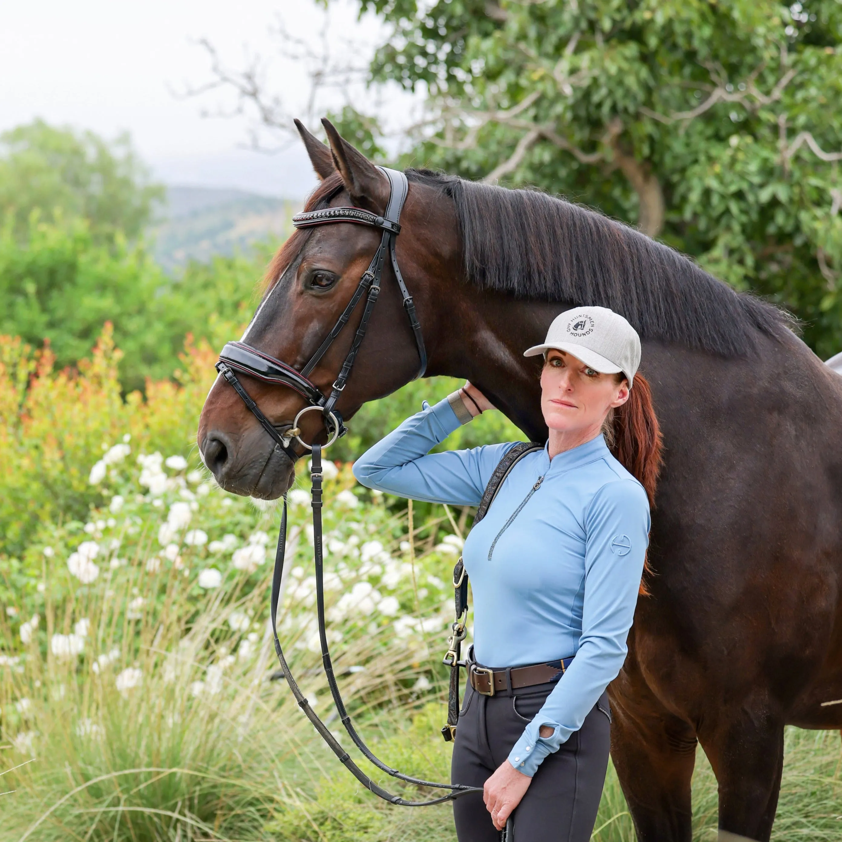 The Hayworth - Black Patent Snaffle with Burgundy Patent Piping & Removable Flash