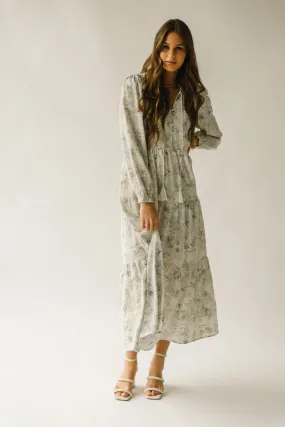 The Kerling Floral Maxi Dress in Grey Multi