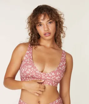 The Tahiti - Top  - Eco Nylon - Ditsy Floral Rose