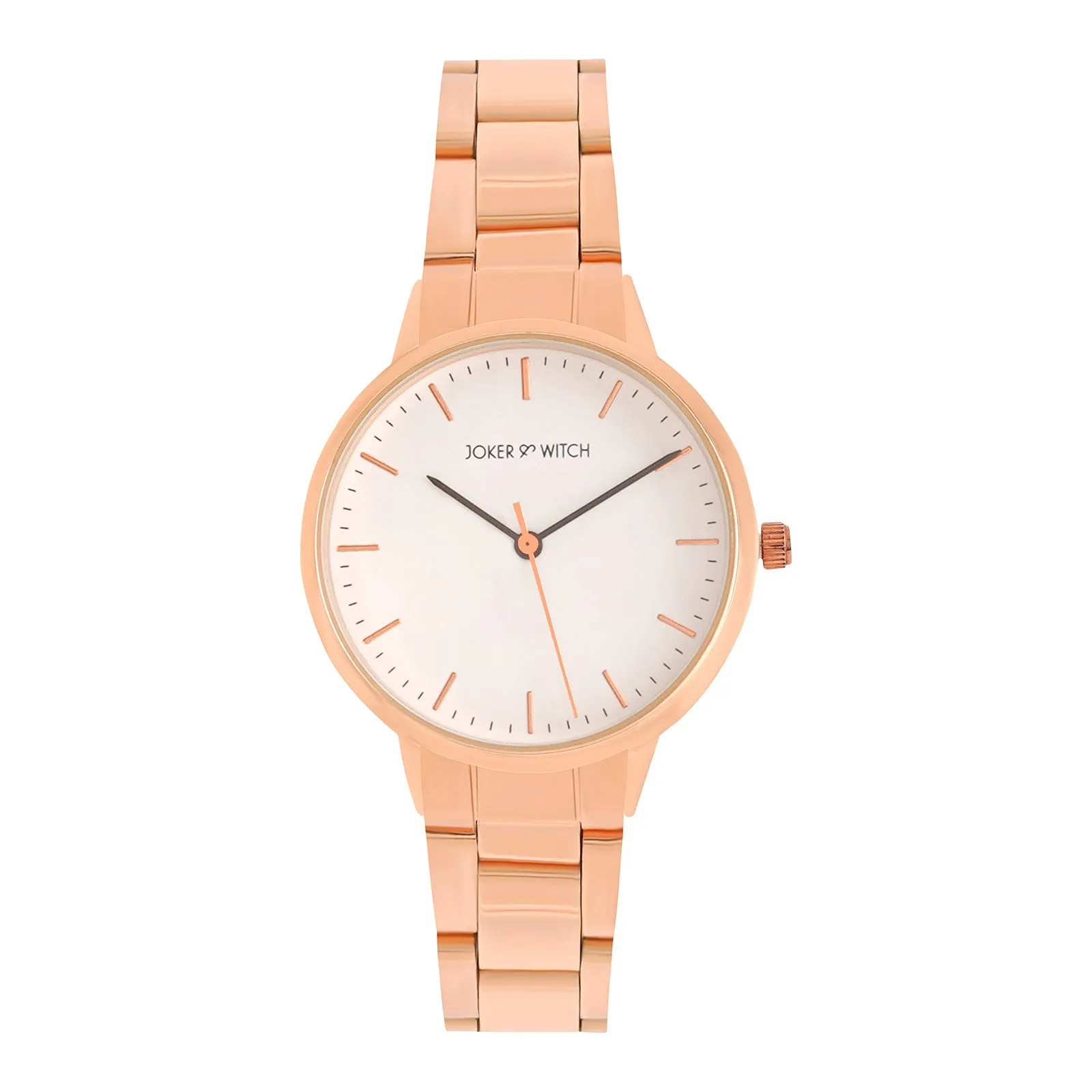 Tokyo White Dial Rosegold Metallic Strap Watch