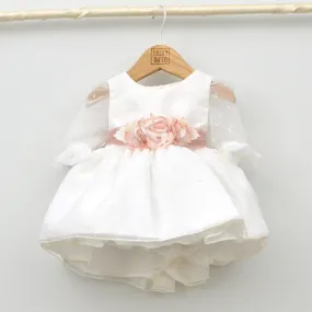 Vestido Tul bebés plumeti María con manga francesa de tul