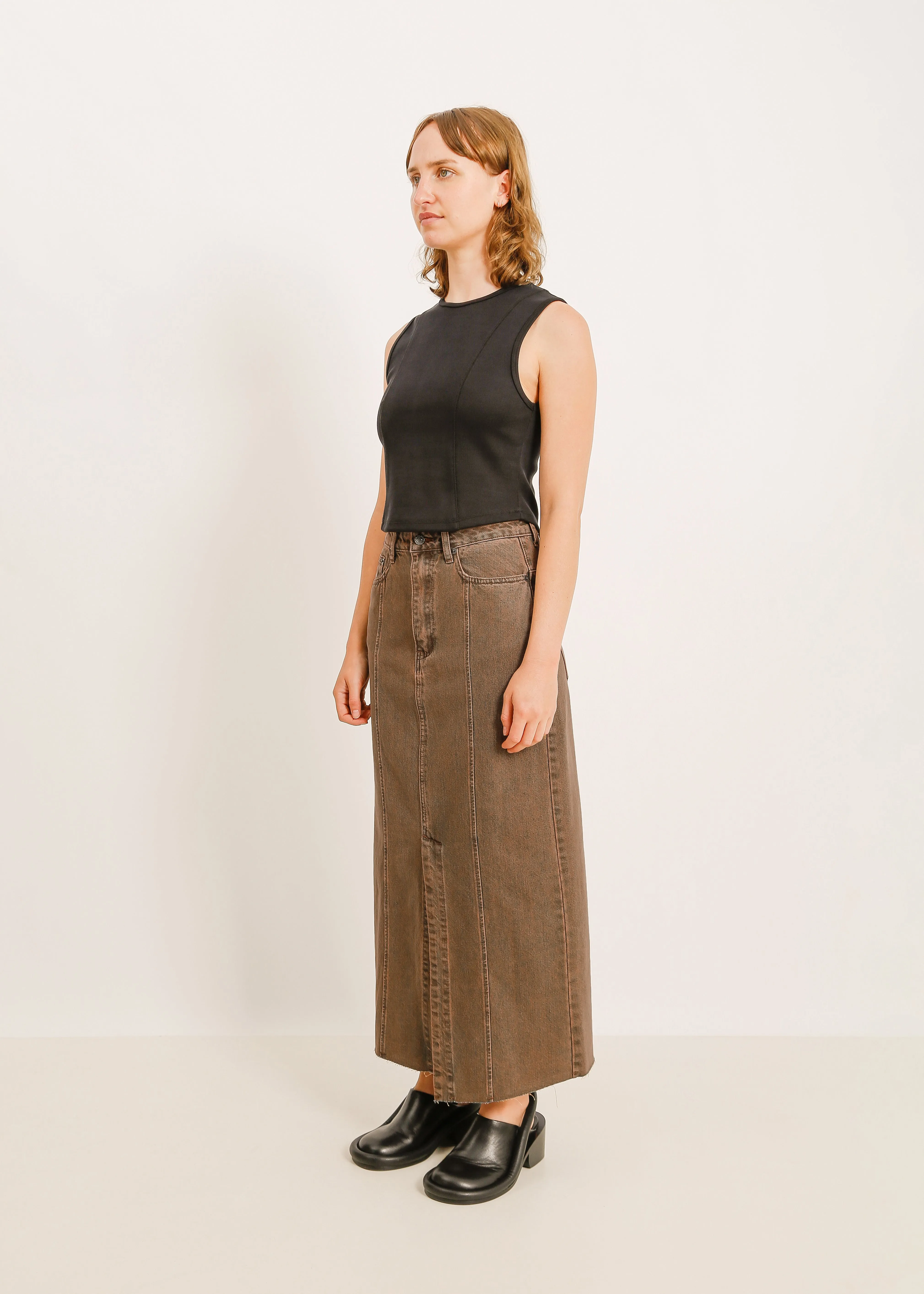 W24 | JETT DENIM SKIRT / MOCHA WASH