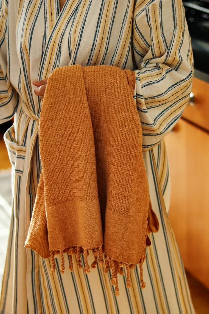 Waffle-weave Turkish Towel Mustard