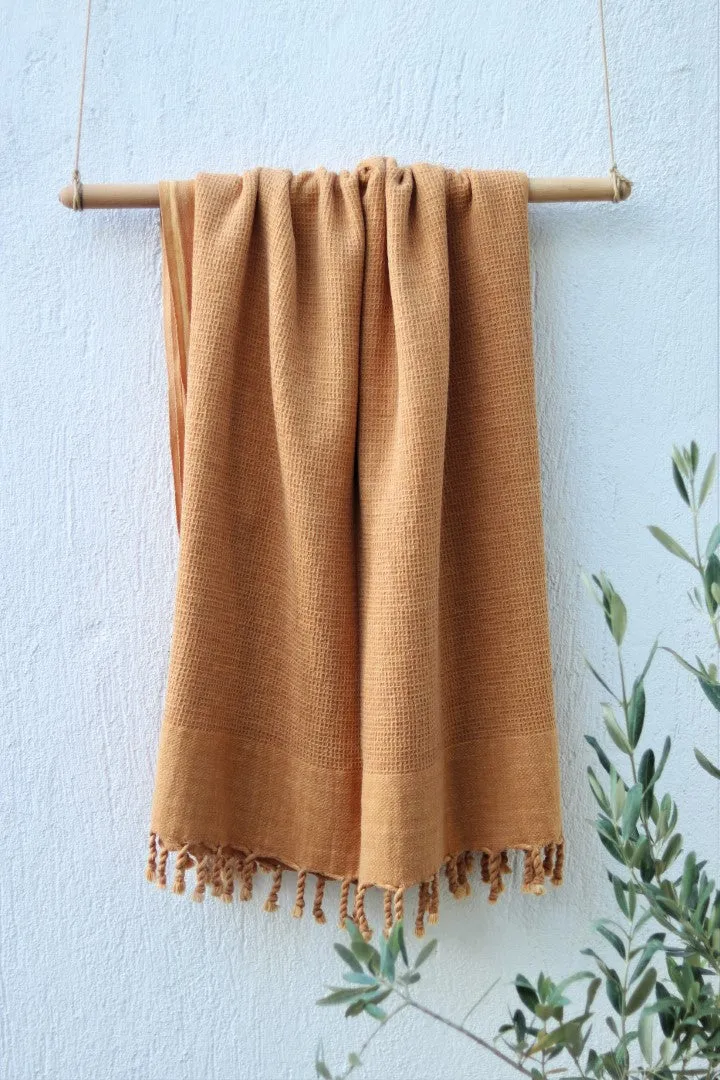 Waffle-weave Turkish Towel Mustard