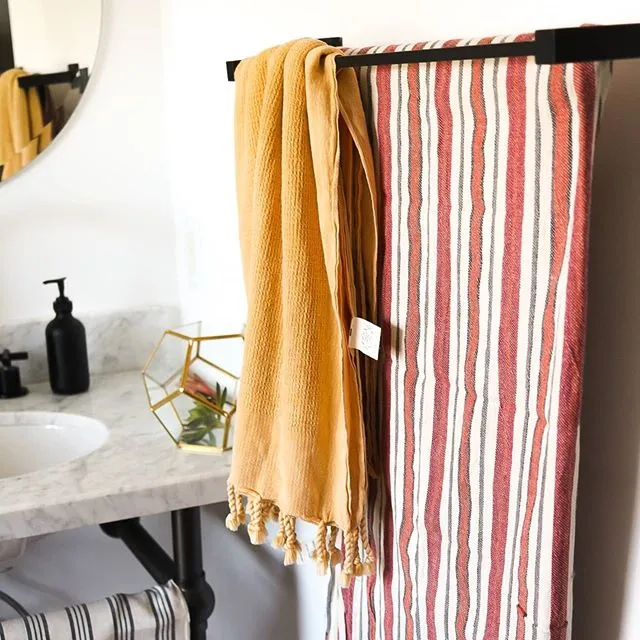 Waffle-weave Turkish Towel Mustard