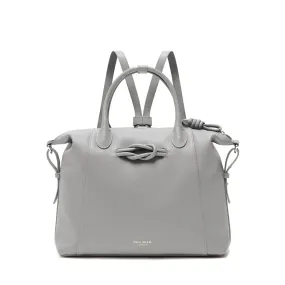 Wimbledon Leather Backpack Tote, Grey