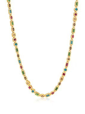 Women's Mosaic Tennis Necklace