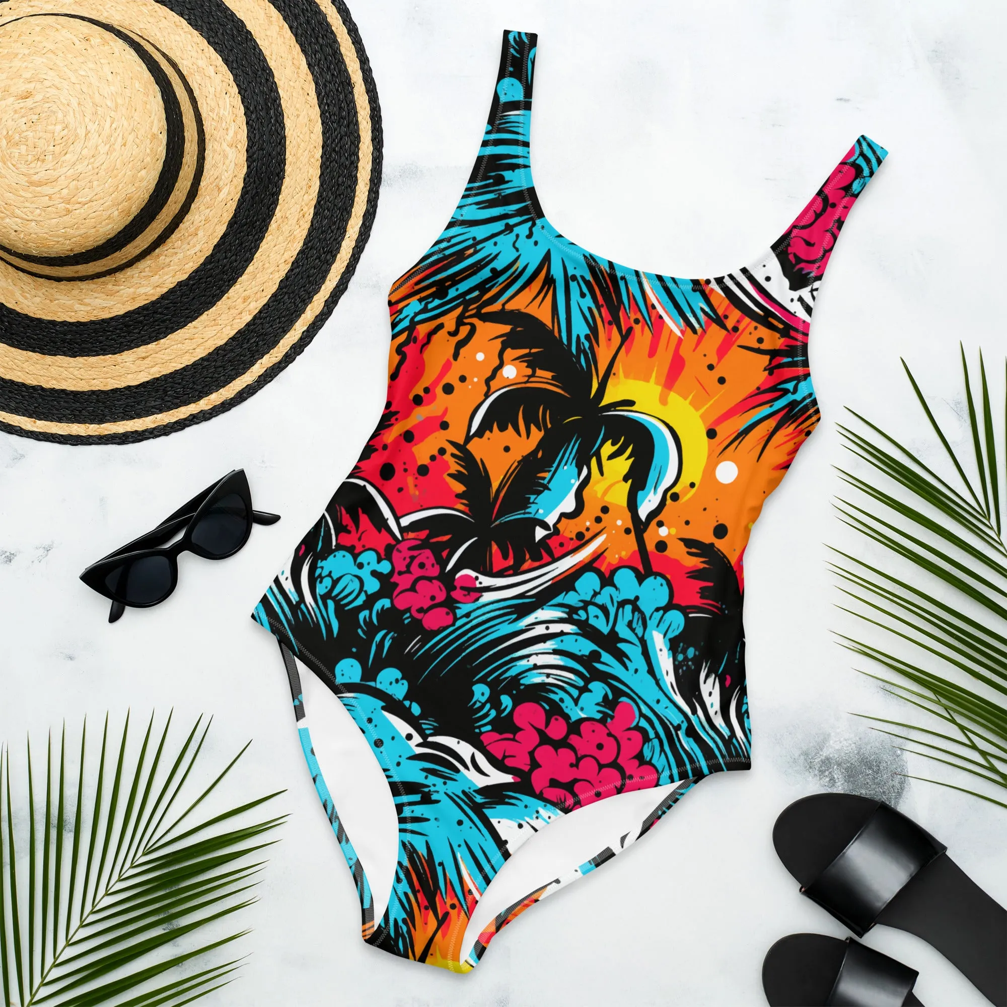 Women's One-Piece Swimsuit - Tropical Adventure 001