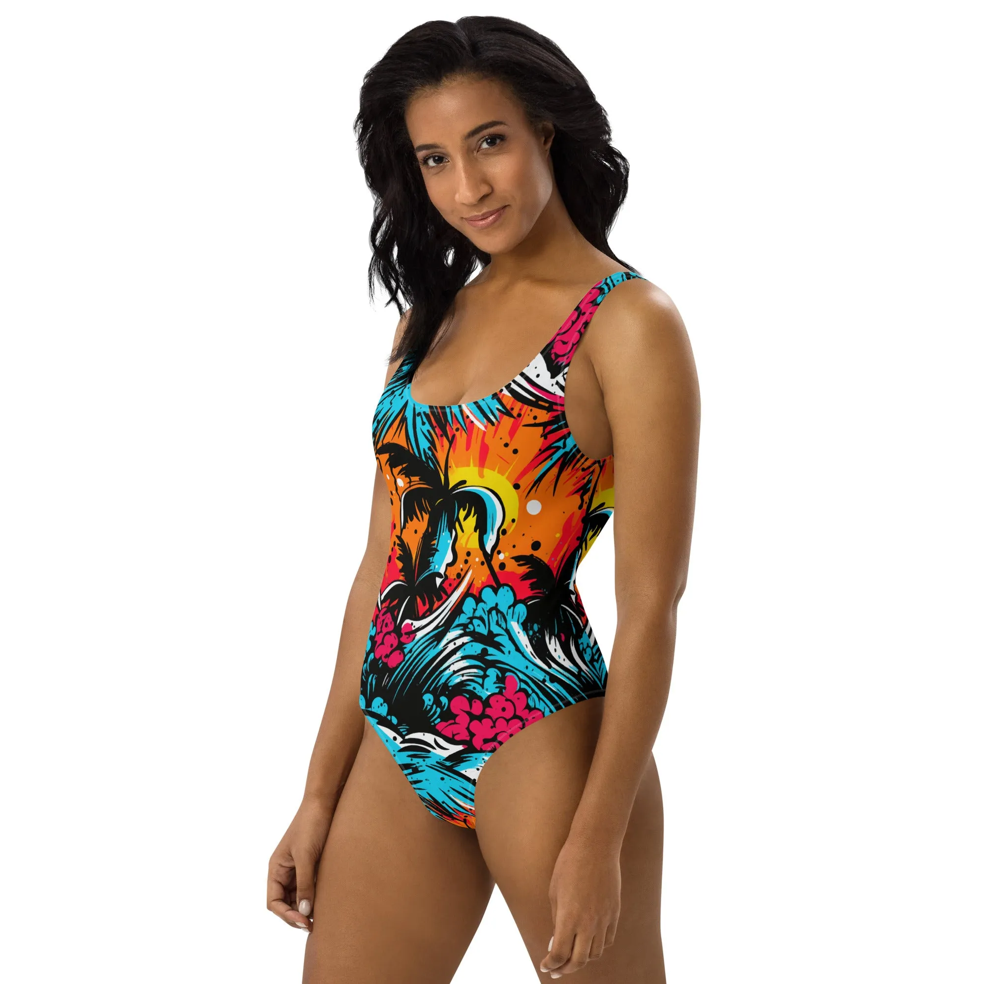 Women's One-Piece Swimsuit - Tropical Adventure 001